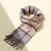RECLOW RECLOW LAND 100% Cashmere Check Muffler Brown
