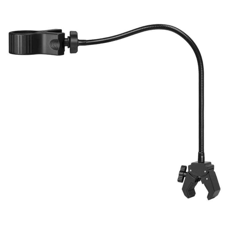 Heavy Duty Metal Construction Microphone Holder Clamp Featuring Nonslip Rubber Coated Clamp For Secure Attachment