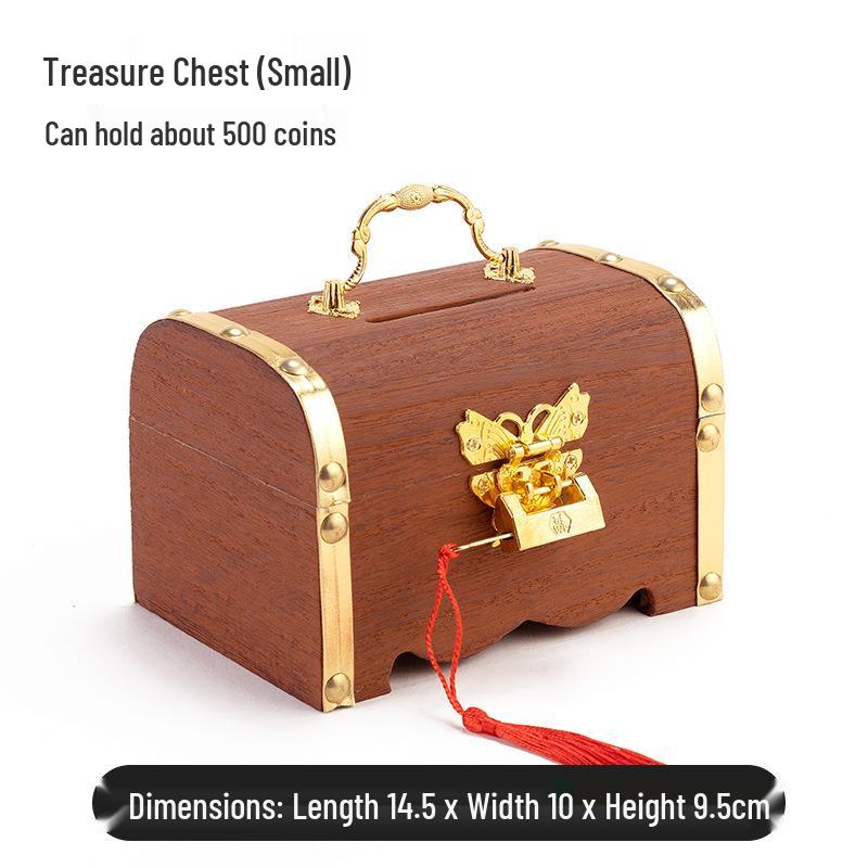 

Children s Large Wooden Piggy Bank with Lock - Spacious Money Savings Jar