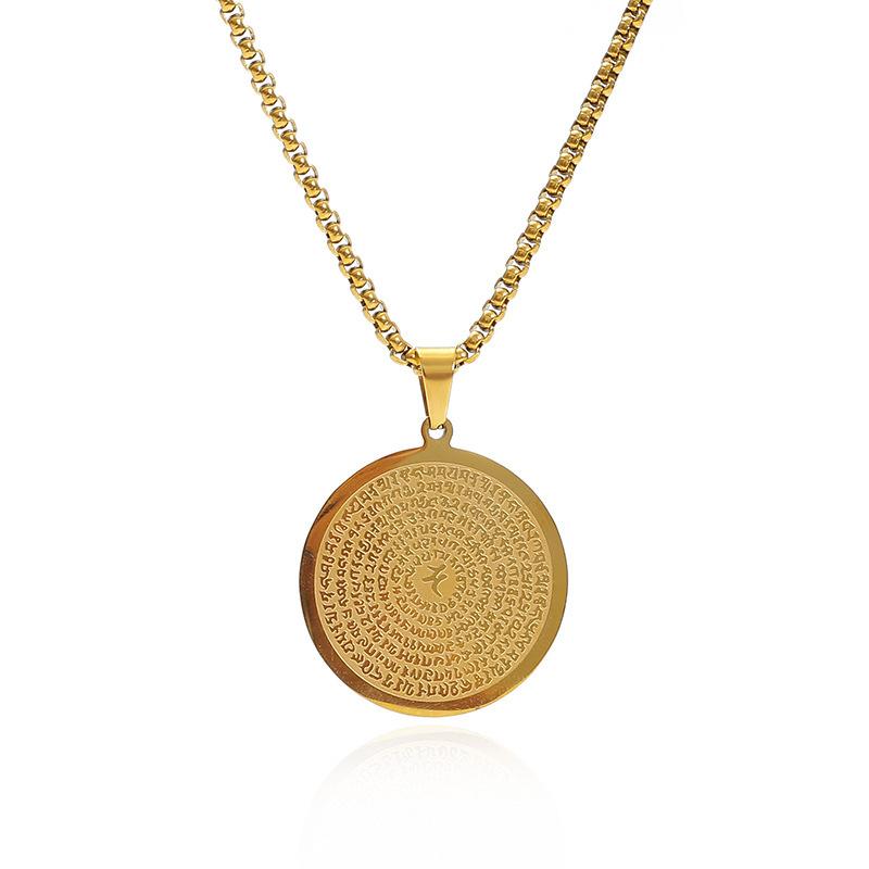 New Yubao Dharani Pendant, Lucky Necklace, Buddha Pendant, Transport Amulet, Double-sided Round Card