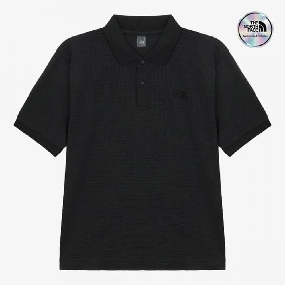 The North Face Men S Waffle Short Sleeve Polo Black nt7pS13a BLACK/095