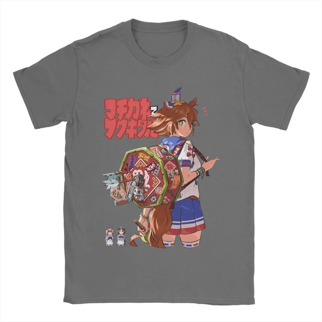 Beach Uma Musume Pretty Derby Amine Novelty T-Shirts Pure Cotton Tshirt for Mens Aesthetic Printed Short Sleeve Tees Anime
