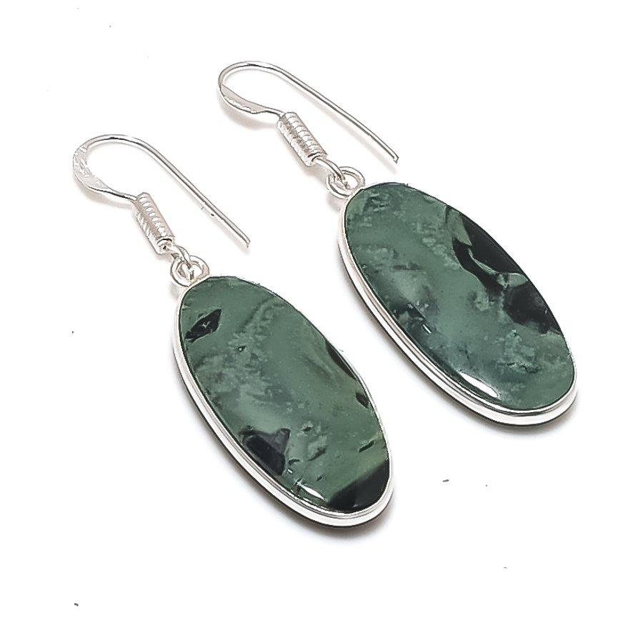 Natural Kambaba Jasper Gemstone 925 Sterling Silver Jewelry Earring 1.85  AE-12310