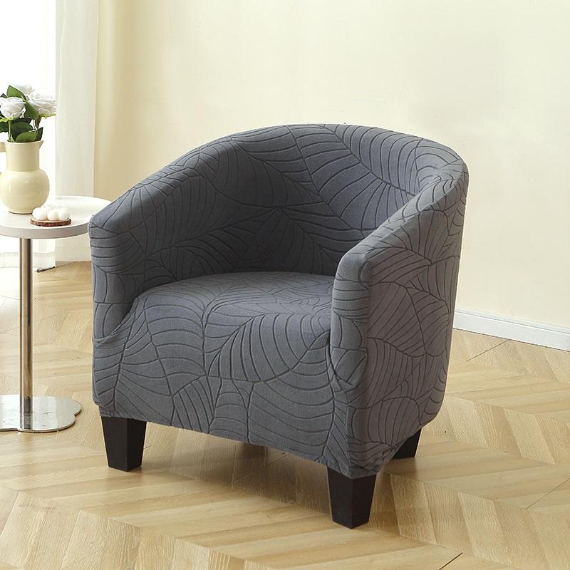 Leaves Jacquard Tub Chair Cover Elastic Club Sofa Slipcovers Armchair Case Single Sofa Cover for Living Room Bar Counter Banquet
