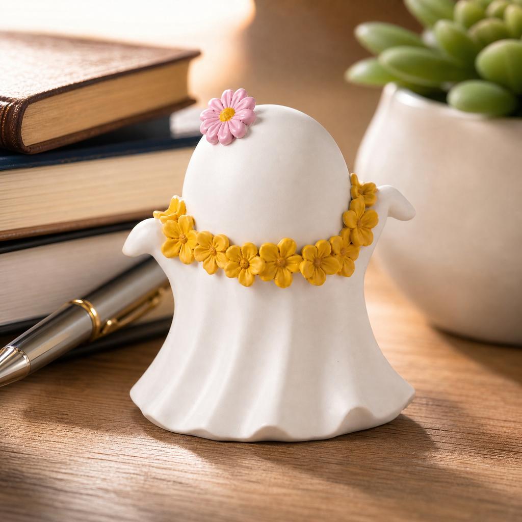 Halloween Ghost Figurine Tabletop Decoration Summer Themed Ghost Ornament for Indoor Outdoor Seasonal Holiday Display