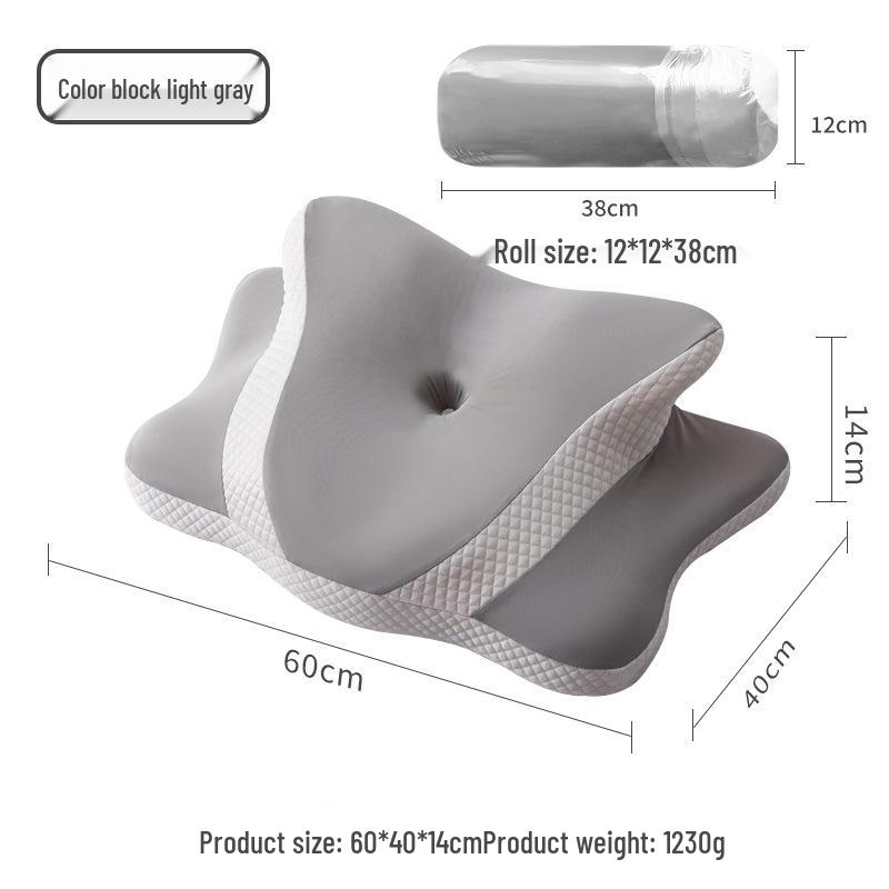 Polštář na podporu krku z paměťové pěny s pomalým návratem ve tvaru půlměsíce