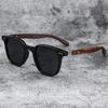 Retro Eyewear Polarized Lenses Vintage Sunglasses UV Glasses Unisex Design Wood Grain Sunglasses For Beachwear Travel