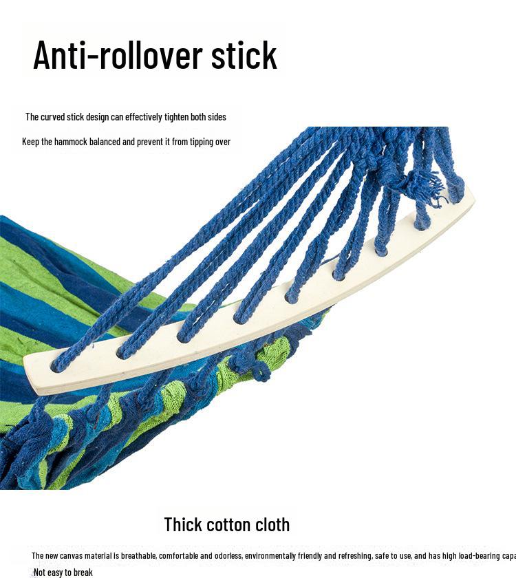 Anti-Rollover Double Canvas Hammock: Versatile for Indoor & Outdoor Use