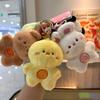 Adorable Plush Smiling Face Animal Keychain For Couples And Friends