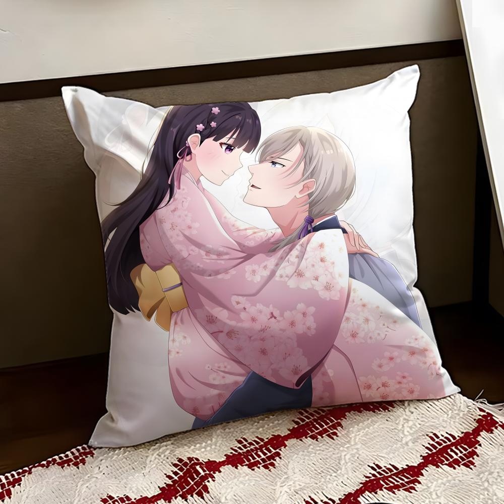 Anime My HHappy MMarriage Cushion Cover Reversible Soft Durable Pillow Cover Home Car MultiScene Use for Daily Comfort
