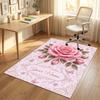 Pink Theme Soft Crystal Velvet Rug Custom Name & Text Print Non Slip Floor Rug for Bedroom Living Room