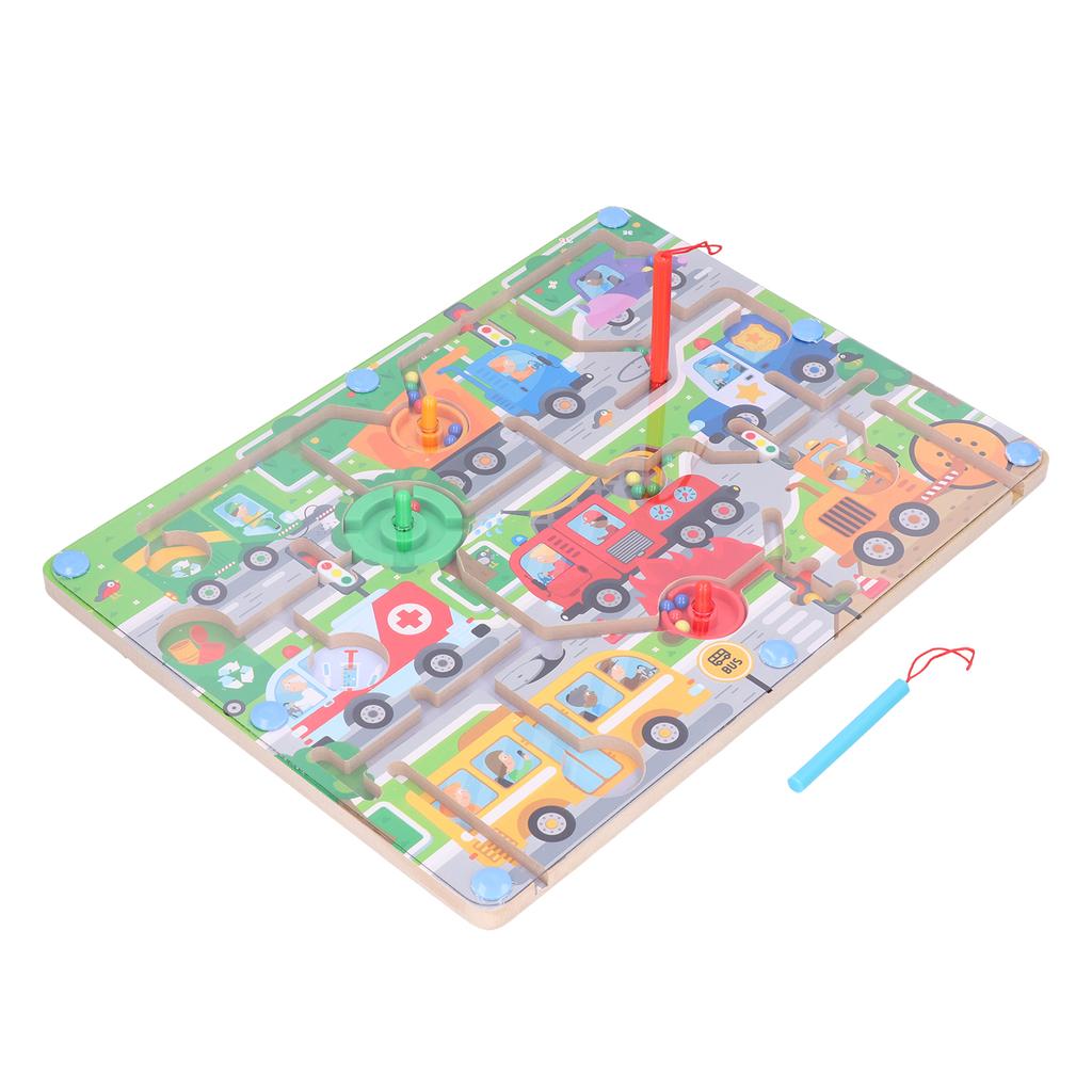 Maze Puzzle Game Cute Pattern Wooden Educational Learning Magnetic Toys for ChildrenTraffic