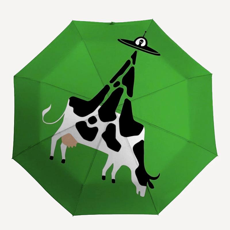 

1pc Cow UFO Automatic Folding Umbrella - 8-Rib Compact Travel Umbrella Durable & Portable for Outdoor Use, Perfect Gift for Birthdays061