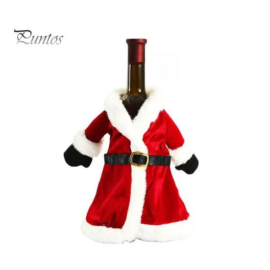 Christmas Wine Bottle Cover Cover, Velvet Santa Suit Sleeve, Plush Festive Sleeve for Xmas, New Year, Holiday Dinner Table Decor Party Supplies