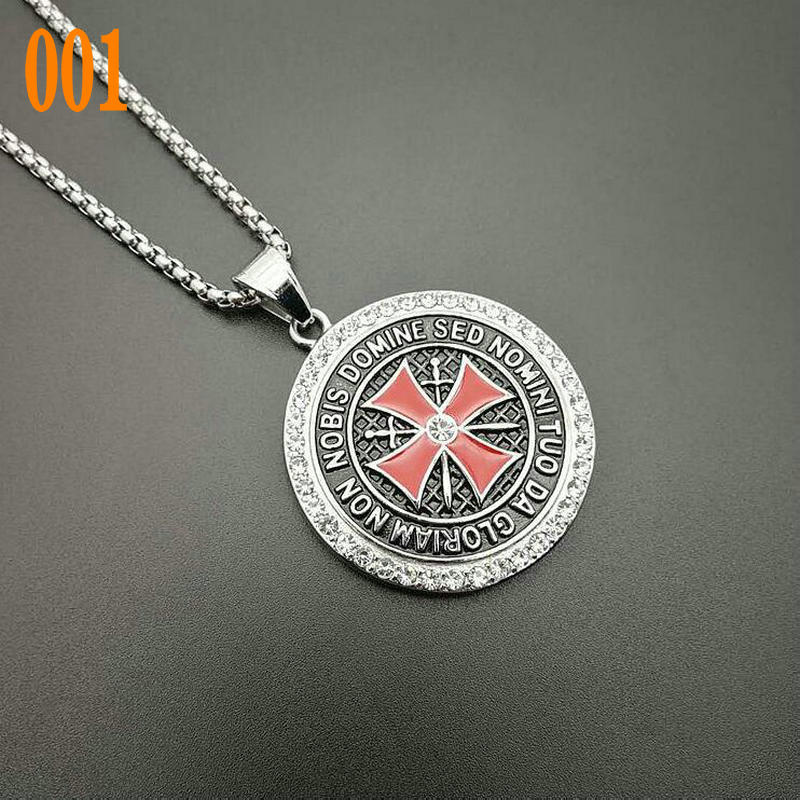 Men s 316 stainless steel pendant Knights Templar Pendant Cross Sword and Shield Pendant