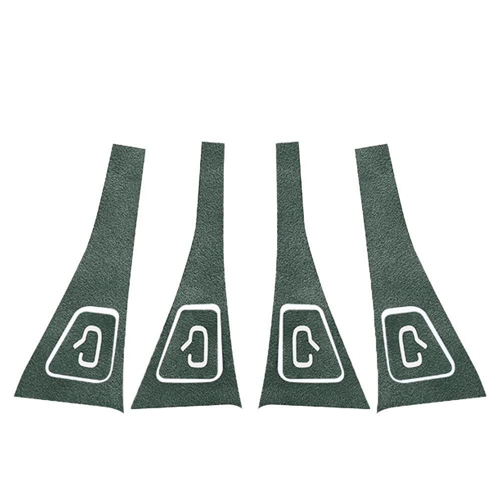 4 Peças/Conjunto Capa Decorativa para Botão Interruptor da Porta Interior do Carro Adesivo de Acabamento do Painel de Controle Camurça Para Modelo 3 Y 2019-2023 Acessórios