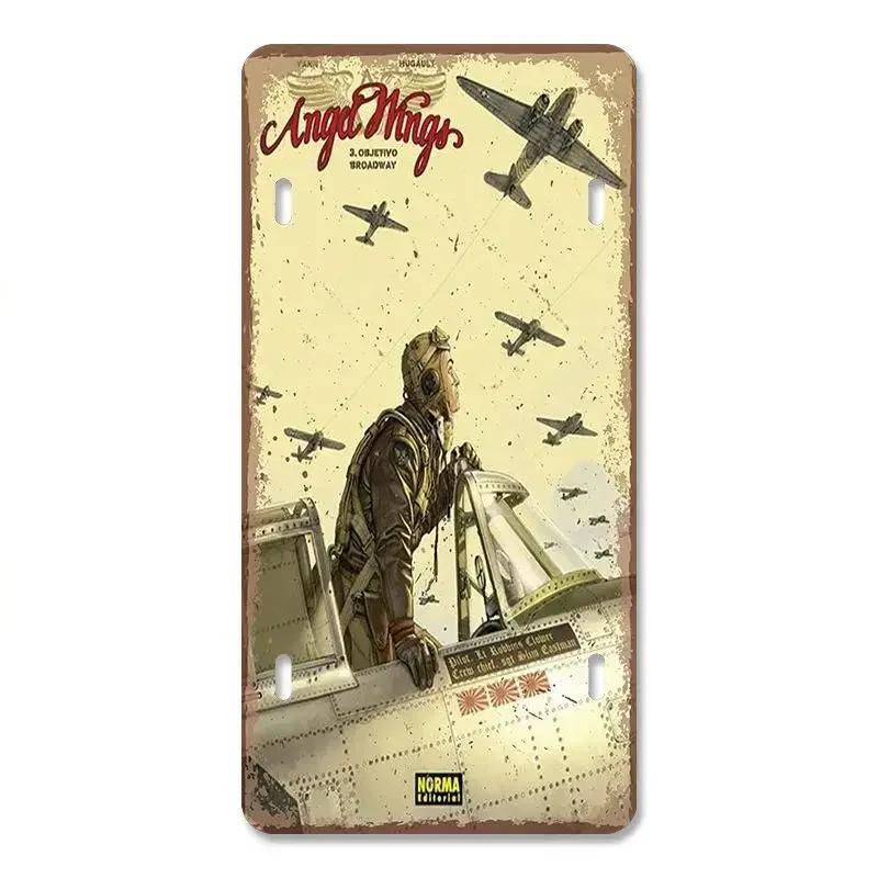 Races Vintage Plate Air Metal Aluminum Signs Retro Top Gun Airplane Metal Poster For Man Cave Bar Home Garage Club Wall Decor