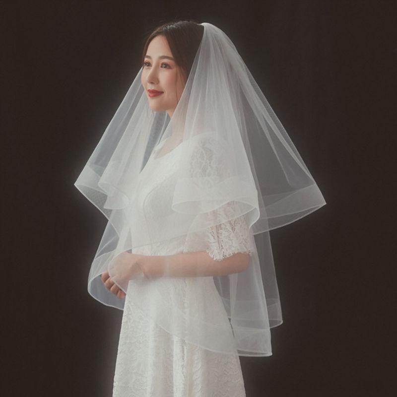 Buy Tulle Wedding Dress Veils Fluffy White Multi Layer Bridal Hair Veil