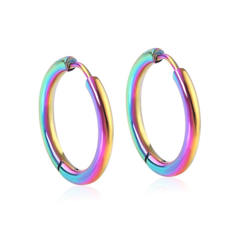 

Cone Pendant Earrings For Women/Men Accessories Punk Jewelry Vintage Rainbow Hoop Ear Piercing Boucle D’Oreille Acier Inoxidable