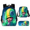 Kuromi Horror Smile Game Brawl Stars Vintage Backpack Set of 3, Multi-Functional Large Capacity School Bag Accessories
