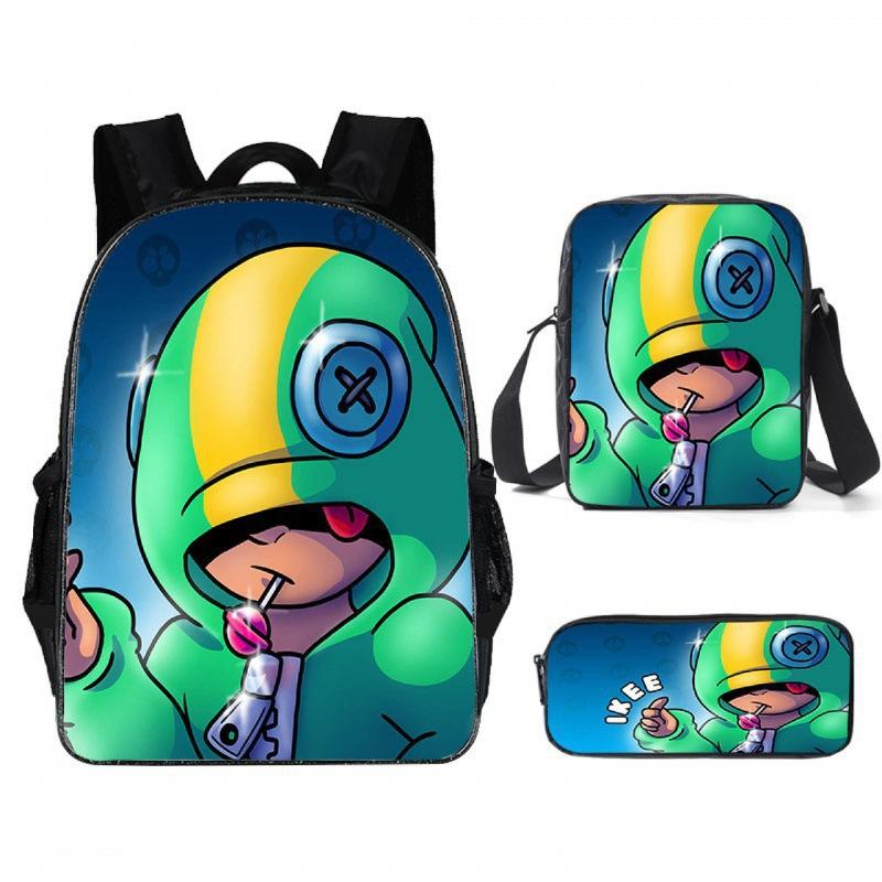 Kuromi Horror Smile Game Brawl Stars Vintage Backpack Set of 3, Multi-Functional Large Capacity School Bag Accessories