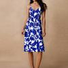 Women's Spaghetti Strap Backless Bow Loose Casual Beach Holiday Dress Sundress