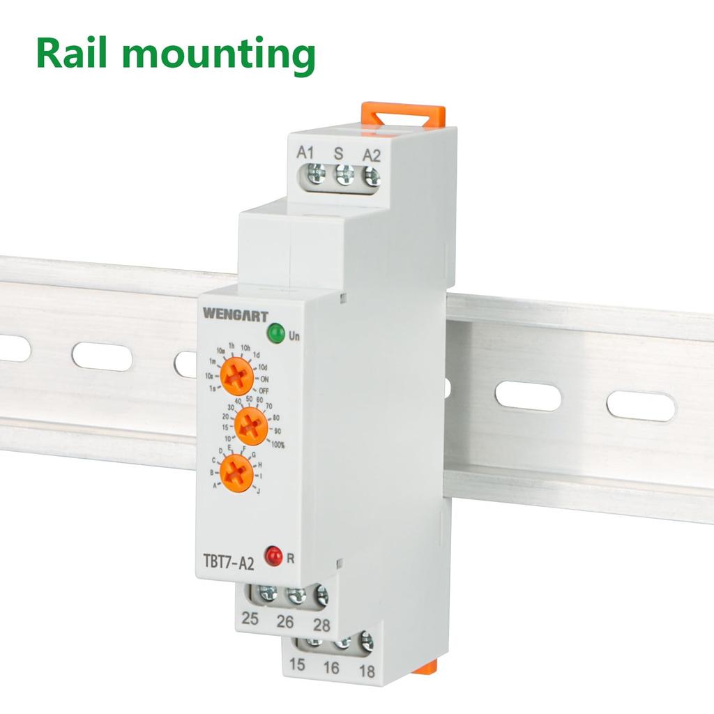 Wengart Time Delay Time Relay with LED Suitable for Various Delay Control Functions TBT7-A Relay, 10-Function Indicator, ACDC12-240V, (TBT7-A2)