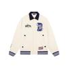 Deportes Serie Baloncesto Logotipo Bordado Chaqueta de Manga Larga con Botones Hombre Chaqueta Beige AJMS109-2