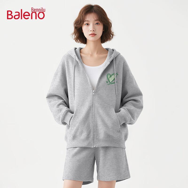 Baleno Women s Hooded Sweatshirt with Heart & Letter Print L