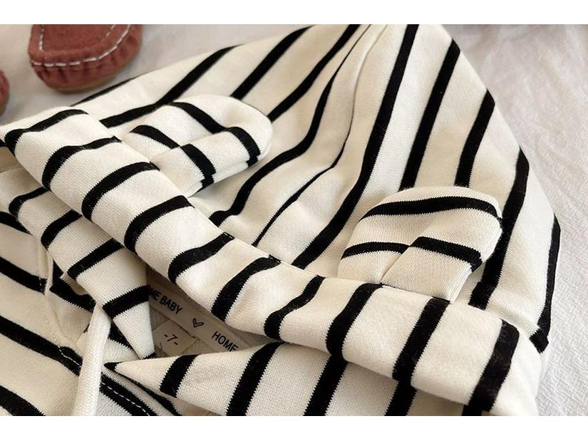 2025 Boys' Striped Jacket & Casual Hoodie Set - Korean Style Spring/Autumn Three-Piece for Children