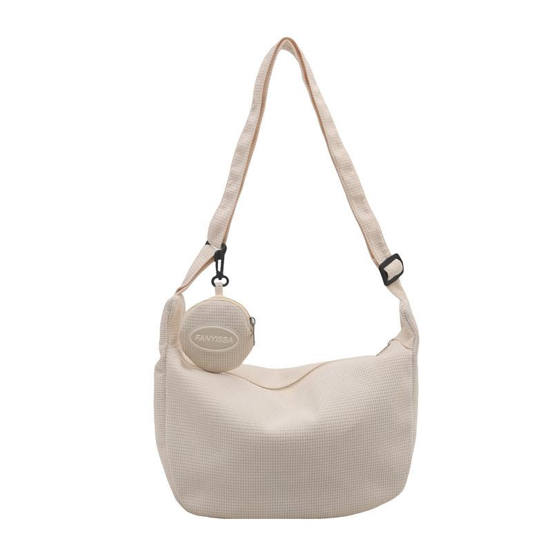 Corduroy bag women's large capacity 2025 new spring and summer leisure shoulder messenger cloth bag class commuter dumpling bag