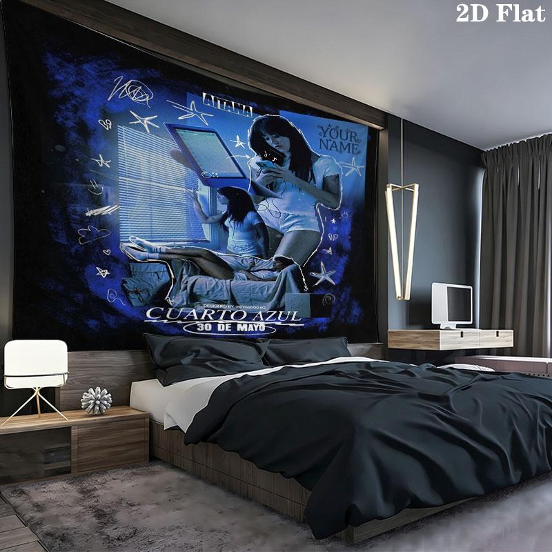 Aitana Name Wandteppich Ästhetischer Wandbehang Bedruckter Stoffdecke Dekorative Wandteppiche für Schlafzimmer Wohnzimmer Heimdekoration