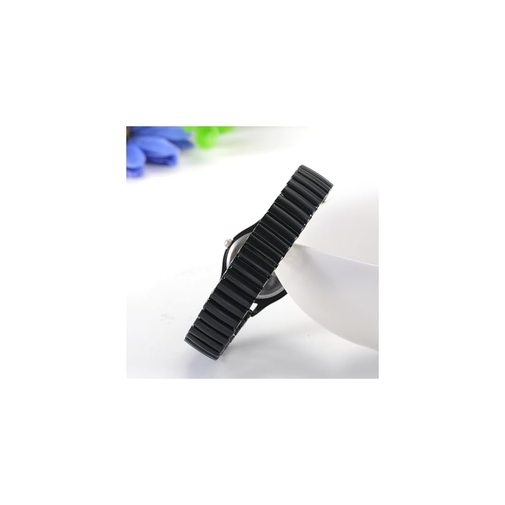"Women's Waterproof Watch Black Arabic Dial Elastic Band Simple Design Stainless Steel Quartz"