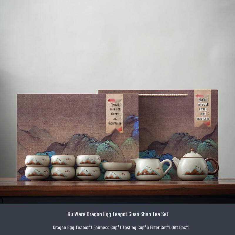 Zhuijia Ru Ware Dragon Egg Pot Tea Set