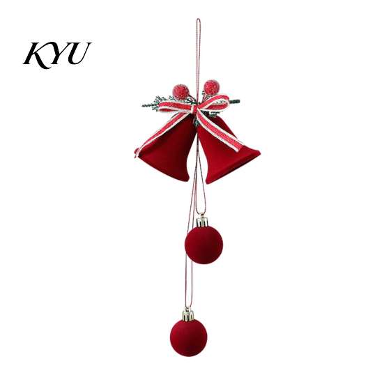 Christmas Tree Hanging Decor Nordic Velvet Bell Ornament, Flocked Bells for Matte Flocking Festive Decorations Door Window Decor, Holiday Home