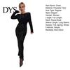 Sequin Maxi Dress Women Evening Backless Big Bow Decor Round Neck Mid Waist Gown Slim Fit Long Sleeve Prom Party Club Formal