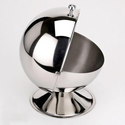 Stainless Steel Round Spherical Sugar Cup Sugar Jar Kitchen Flip Seasoning Bottle Seasoning Jar Solid Seasoning