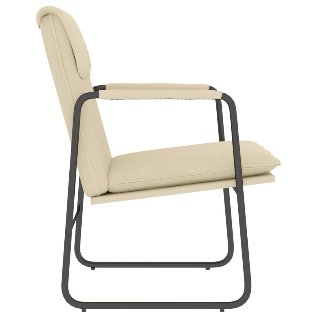 Cream Lounge Chair 55x64x80 cm Fabric