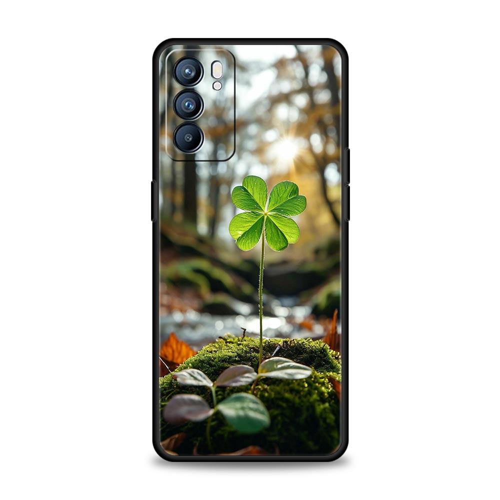 Cute Lucky Grass Phone Case For Oppo Reno14 Reno13 Reno12 11 F 10 Find X5 X9 Pro A54 5G A53 A9 A16 A78 4G A80 A98 Cover