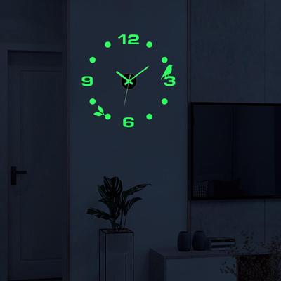 Adesivi Orologio da Parete Acrilico, Orologi al Quarzo Silenziosi Rotondi Senza Ticchettio Fai da Te Ufficio Casa Camera da Letto