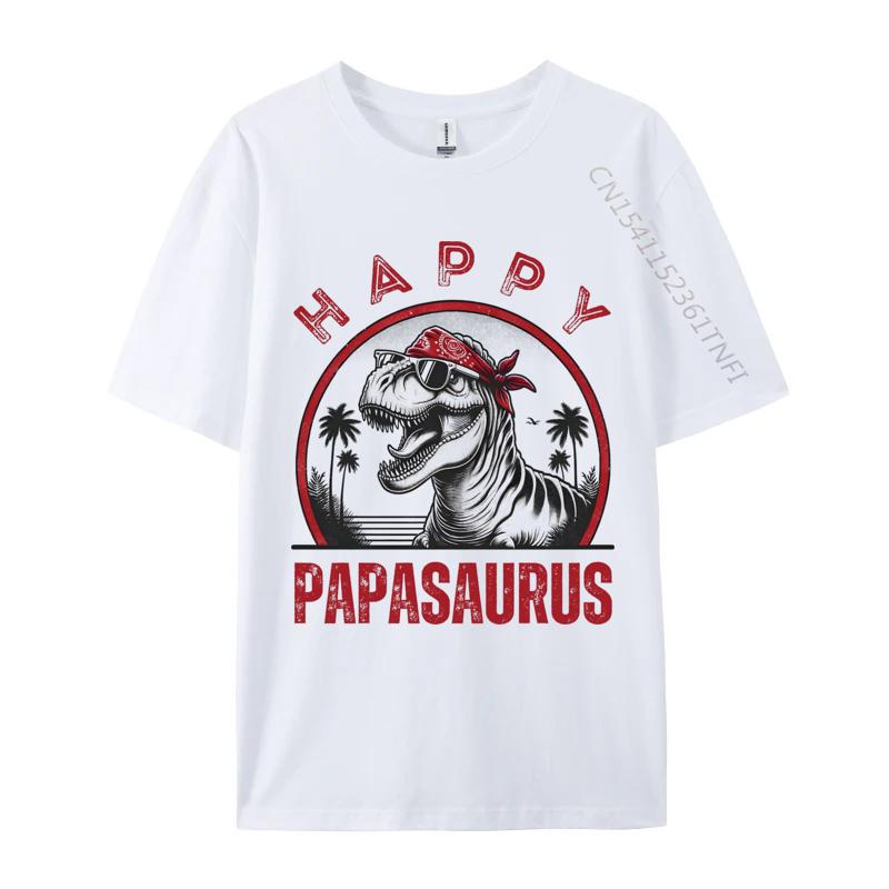 Happy Papasaurus TRex Tshirt Tops Shirts New Coming Casual Mens Cotton T Shirts Tshirts Beach Tshirt S