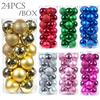 24pcs 3cm Christmas Balls Xmas Tree Ornaments Gold Red Green Christmas Hanging Ball Tree Decorations Navidad New Year Home Decor