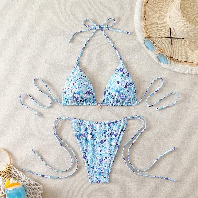 

Micro Thong Bikini Triangle Swimwear Sexy Lace Bikini Set 2026 Swimsuit Women 2 Piece Beachwear Bandage Bathing Suits Beach Wear L