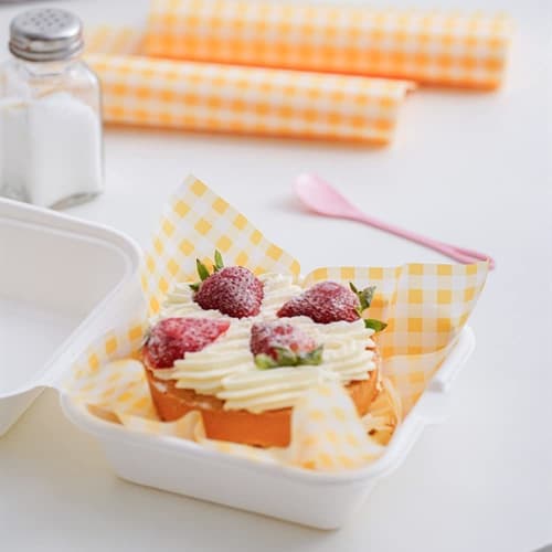 100 Blatt lebensmittelechte Wachspapierblätter, Tempura-Papier, fettabweisendes Papier zum Frittieren, Korbeinlagen, Picknickpapier, fettabweisende Deli-Verpackung, M