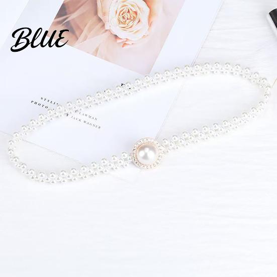 Faux Pearl Body Chain Waist Imitation Pearls 3D Flower Decor