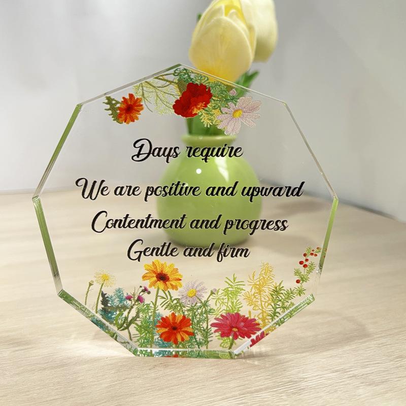 Geschenke für Freunde und Familie Souvenirs Tischdekorationen Neunseitige Form Acryl Blumenschmuck