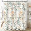 Stylish Printed Shower Curtain Set White Floral Decor for Bathroom High-Quality Fabric Waterproof Easy Installation Kit Included