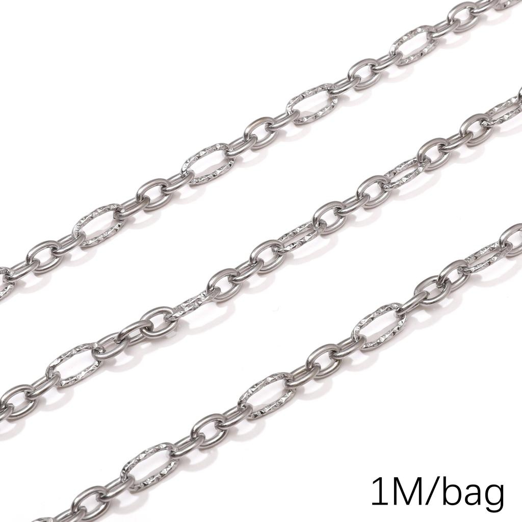 Chaîne Cœur en Acier Inoxydable de 0,5/1 Mètre Chaîne Cubaine Chaîne Punk de Base pour la Fabrication de Colliers Bracelets Bijoux Accessoires