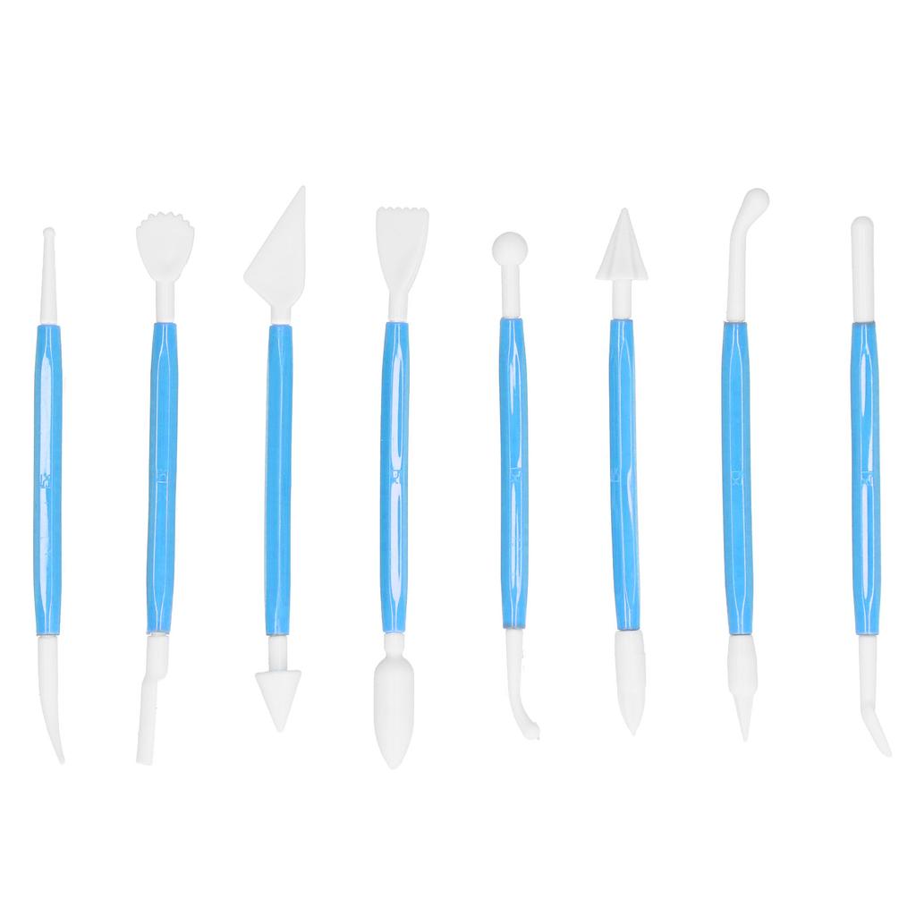 8Pcs DIY Fondant Tool Cake Pastry Carving Cutter Chocolate Decorating Mold Set for BakeryBlue