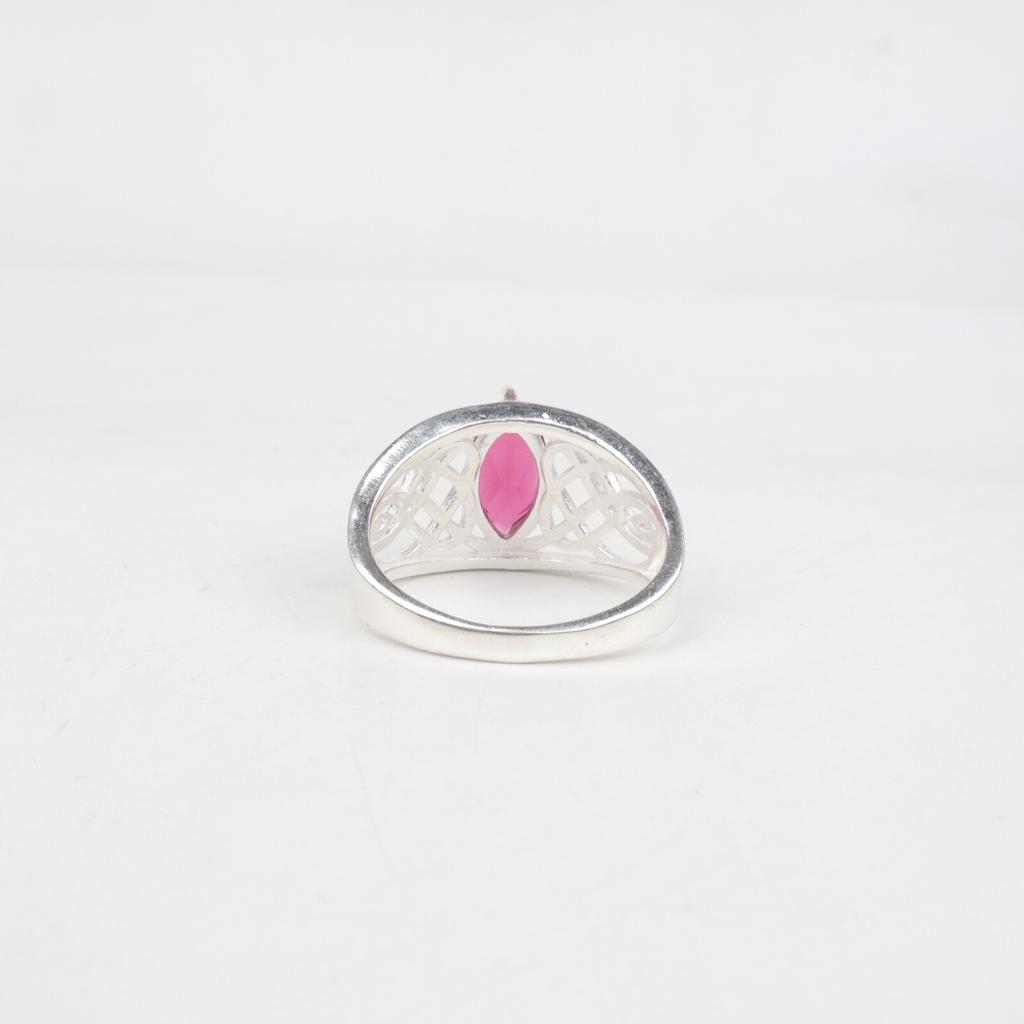 Natural Pink Rubellite Gemstone 925 Sterling Silver Jewelry Wedding Ring For Her CZR-3-4